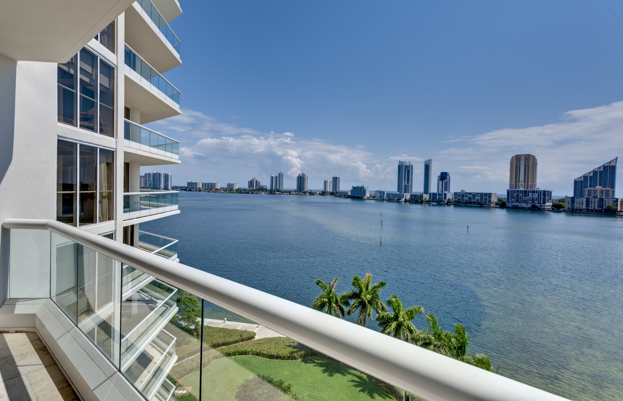 View of Miami beach from condo balcony